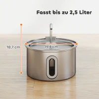 PawHut Fuente para Gatos 2,5L Bebedero para Gatos con Bomba Silenciosa Filtro de Carbón Activado 19,4x19,4x18,7 cm(m-3)