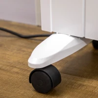 HOMCOM Calefactor Eléctrico con Ruedas, 9 Modos Preinstalados, Posibilidad de Montaje en Pared, 5-35°C, Blanco, 75x7,5x58,5 cm(m-5)