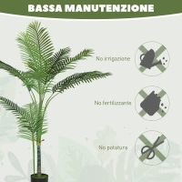 HOMCOM Pianta Finta Palma Areca Alta 150 cm per Interni con Vaso, Decorazione per Casa e Ufficio, Verde(m-6)