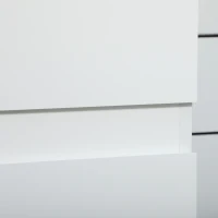 kleankin Mueble columna de almacenamiento baño 2 armarios 3 estantes ajustables estilo contemporáneo 30x28x152,5 cm Blanco(m-5)