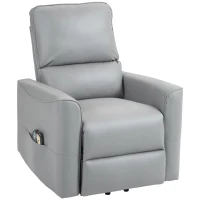 HOMCOM Sillón levantapersonas eléctrico con masaje 8 puntos y calefacción, control remoto, resortes ensacados, Gris claro(m-7)