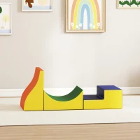 AIYAPLAY 3-teiliges Kletter- und Krabbelset für Kleinkinder, Kunstleder, Schaumstoff, Gelb(m-9)