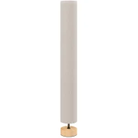 HOMCOM Lámpara de pie de salón con pantalla de lino, interruptor de pie, 2 x casquillo E27, 120 cm, beige(m-1)