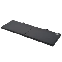 HOMCOM Tapete de gimnasia yoga pilates fitness plegable portátil gran confort 180x60x5 cm revestimiento sintético Negro(m-5)