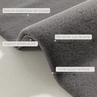 HOMCOM Tapis salon 160 x 120 cm tapis à poils longs, lavable en machine, antidérapant, en fausse fourrure, gris clair(m-4)