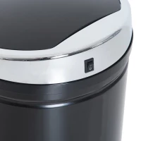 HOMCOM Cubo de Basura Automático 42 L, Cubo de Basura de Cocina en Acero Galvanizado con Sensor de Movimiento y Cubo Interno Extraíble(m-5)