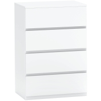 HOMCOM Cómoda aparador, cómoda de 4 cajones, 55x33x80 cm, Blanco