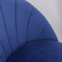 HOMCOM Juego de 2 sillas de Terciopelo Azul Patas de Metal Negro dim, 52x54x79 cm(m-4)