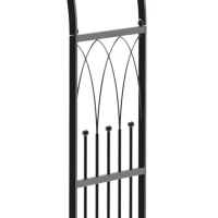 Outsunny Arco de Rosas Banco de Jardín 2 Plazas 2 en 1 dim, 115x59x203 cm metal epoxi Negro(m-5)