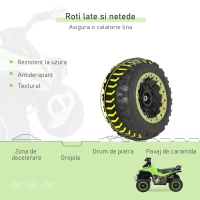 HOMCOM Mini ATV, Motocicletă pentru Copii 18-36 Luni cu Melodii Integrate și Ghidon Larg, 67,5x38x44 cm, Verde(m-5)