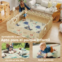 AIYAPLAY Alfombra Bebé Acolchada Plegable Reversible 196x176x1,5 cm Doble Cara Impermeable Multicolor(m-8)
