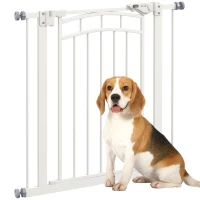 PawHut Barrera de seguridad para perros barrera de escalera extensible doble bloqueo 74-80x76 cm Blanco(m-6)