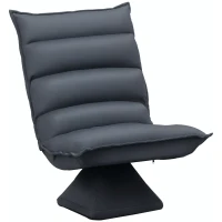 HOMCOM Sillón, Asiento Giratorio, Respaldo Inclinable, Acolchado Suave, Cubierta Transpirable, Gris Oscuro, 62x70x95 cm(m-6)