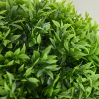 HOMCOM Árbol artificial boj con 3 bolas de hojas de bambú maceta incluida interior y exterior altura 110 cm Verde(m-4)