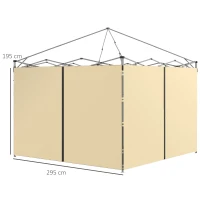 Outsunny Paneles laterales de repuesto para carpa paneles laterales para cenador 3x3 o 3x6 m 2 piezas Beige(m-3)