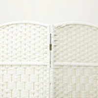 HOMCOM Biombo interior de madera 4 paneles separador de ambientes plegable para sala de estar dormitorio 180x180 cm Blanco(m-4)