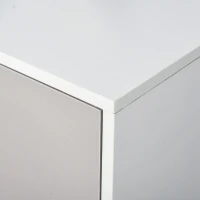 HOMCOM Buffet, mobile portaoggetti con 3 porte e 3 scomparti aperti, piedi in legno di pino, 96x30x75cm, bianco e grigio(m-4)