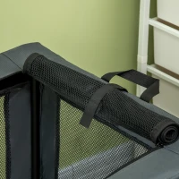 PawHut Mochila de transporte plegable para mascotas con asa tela de malla 79,5x57x57 cm Gris Negro(m-5)