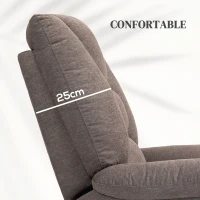 HOMCOM Sillón reclinable eléctrico elevador con reposapiés y control remoto, tela de poliéster con aspecto lino Marrón(m-5)