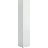 kleankin Mueble columna de almacenamiento baño 2 armarios 3 estantes ajustables estilo contemporáneo 30x28x152,5 cm Blanco(m-6)
