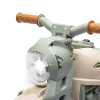 AIYAPLAY Moto eléctrica para niños de 2 a 5 años, 3 ruedas, 6 V, 3 km/h, con función de burbujas, efectos luminosos y sonoros, Crema(m-5)
