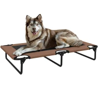 PawHut Cama de perro elevada portátil, cama para mascotas elevada con malla transpirable, para perros grandes, Café(m-6)