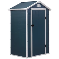 Outsunny Cobertizo de jardín cabana en resina de polipropileno - 1 puerta con cerradura, 1 ventana y 1 rejilla de ventilación(m-6)