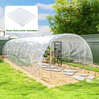 Outsunny 6 X 10m Heavy Duty (150um/6mil) Polypropylene Greenhouse Cover Replacement, UV Resistant Waterproof Plastic Polytunnel Cover, Clear(m-2)