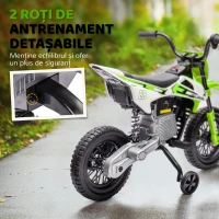 AIYAPLAY Motocicleta Electrică Copii cu 2 Motoare, Accelerație Manuală, Copii 3-6 Ani Verde(m-5)