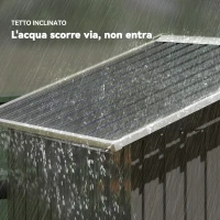 Outsunny Casetta da Giardino con Doppia Porta Scorrevole, 4 Prese d'Aria e Sistema di Blocco, Grigio(m-6)