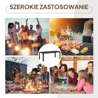 Outsunny Stół Tarasowy – Modny i Trwały, z Aluminium i Polidrewna, Czarny, 190x84,5x72 cm(m-6)