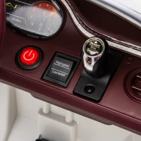 HOMCOM Coche eléctrico para niño de 3 a 5 años 2 motores 12V 25W 3-5 Km/h control remoto 2,4G Bentley Bacalar Blanco(m-5)