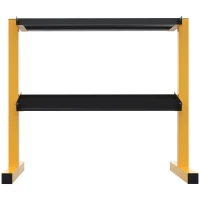 SPORTNOW Soporte para Pesas, hasta 270 kg, 2 estantes, marco de acero, Amarillo, 92,5x50,5x80,5 cm(m-5)