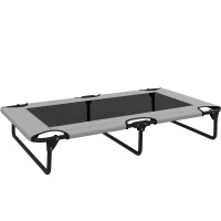 PawHut Cama para Perros Plegable Elevada Portátil, Cama para Mascotas con Malla Transpirable, para Perros Grandes, Gris Claro(m-1)