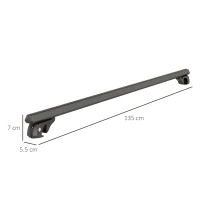HOMCOM Barras de techo de coche transversales portaequipajes con cerradura 2 llaves incluidas aleación de aluminio Negro(m-3)