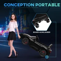 AIYAPLAY Coche eléctrico para niños con licencia Maserati Gran Turismo Folgore, 12V con control remoto, de 3 a 5 años, Negro(m-4)