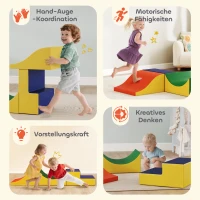 AIYAPLAY 3-teiliges Kletter- und Krabbelset für Kleinkinder, Kunstleder, Schaumstoff, Gelb(m-4)