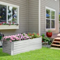 Outsunny Pat de grădină în formă de potager dreptunghiular cu tuburi de armare din oțel galvanizat 180 x 90 x 59 cm(m-2)