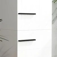 HOMCOM Dulap Înalt de Baie cu Sertar 2 Uși și Rafturi Ajustabile Mobilier Auxiliar de Baie Antirăsturnare 34x32x170 cm Alb(m-4)