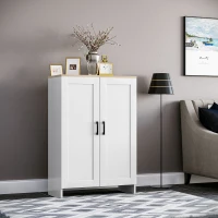 HOMCOM Bufet mobilier bucătărie depozitare cu placard cu uși și rafturi reglabile, 60 x 30 x 90 cm, alb(m-2)