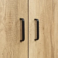 HOMCOM Bufet armoire de cuisine multi-stocare cu dulap și rafturi reglabile din lemn și oțel 75 x 35 x 175 cm(m-4)