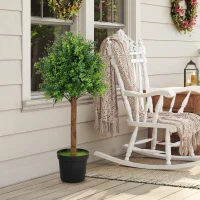 HOMCOM Plantă artificială Buxus 90cm, Plantă artificială în ghiveci de plastic pentru living(m-5)