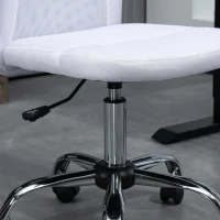 Vinsetto Scaun de birou ergonomic înălțime reglabilă picior cromat pivotant 360° îmbrăcăminte plasă albă(m-5)