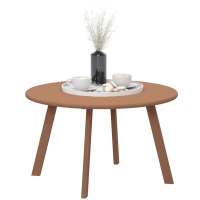 Outsunny Masă de cafea mică rotundă, masă auxiliară cu picioare antidrapante, cadru din metal, pentru grădină, Ø 70 x 42 cm, portocaliu