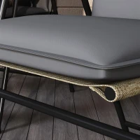 Outsunny Lot de 4 perne de scaun pentru exterior cu curele si banda reglabila, anti-decolorare UPF50+, 124x50x5cm, gri(m-4)