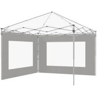 Outsunny Set de 2 laterale de cort, barnum 295x195 cm, Panouri de schimb din material pentru pergolă de 6x3 sau 3x3 m, gri(m-6)