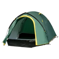 Outsunny Cort de camping 2-3 persoane cort cupolă impermeabil ușor ventilat ușor de montat 2 uși ferestre dim. 3,25L x 1,83l x 1,3H m fibră de sticlă poliester PE verde(m-7)