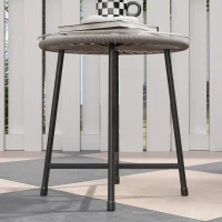 Outsunny Set de mobilier de exterior cu 3 piese, 1 masă, 2 scaune, Împletitură de ratan, Cadru din oțel, Masă de cafea cu blat de sticlă, Gri închis(m-5)