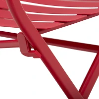 Outsunny Set de grădină bistro pliabil - masă rotundă Ø 60 cm cu 2 scaune pliabile - metal termolacat roșu(m-3)