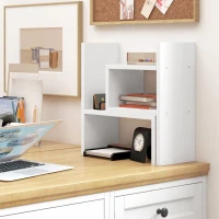 HOMCOM Raft de birou modular, organizator de birou multifuncțional, 2 piese, MDF, alb(m-3)